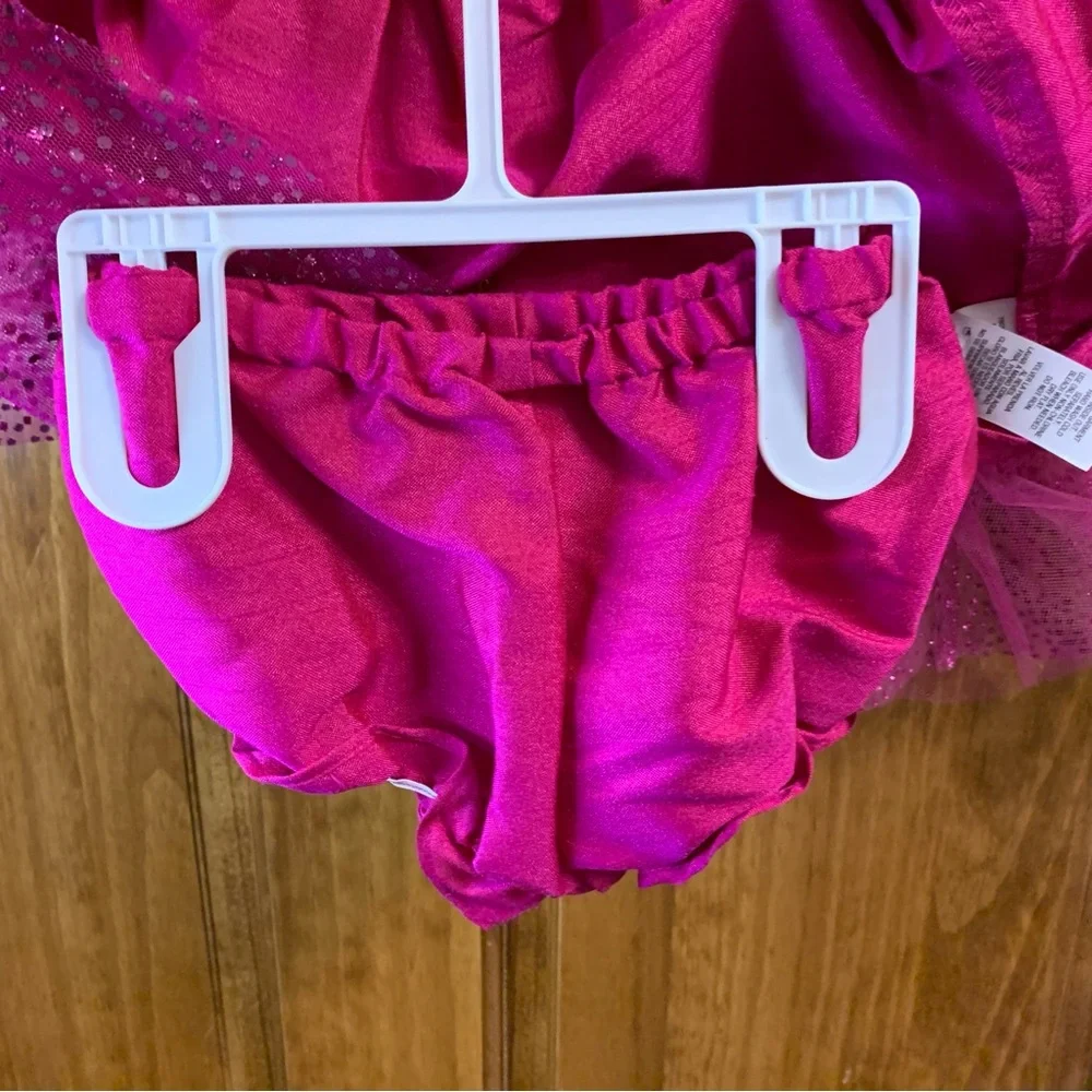 Baby girl 6-9 months Holiday Editions Pink flower tulle dress with diaper cover